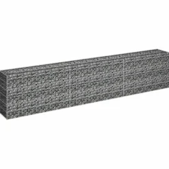 Best Upphöjd planteringsgabion i galvaniserat stål - Trädgårdsavgränsning | Storlek: 270x30x60 cm Planteringsbänkar