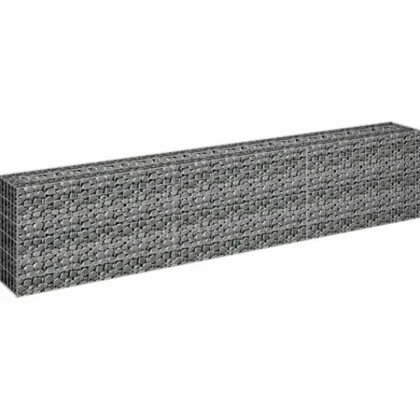 Best Upphöjd planteringsgabion i galvaniserat stål - Trädgårdsavgränsning | Storlek: 270x30x60 cm Planteringsbänkar