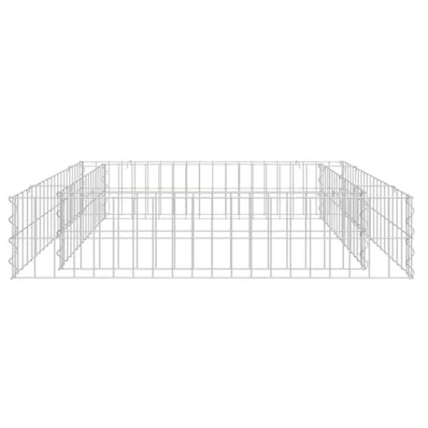 Upphöjd planteringsgabion i galvaniserat stål 100x100x20 cm | Färg: Silver | Storlek: 100x100x20 cm