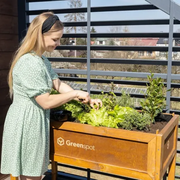Upphöjd rabatt för balkong, terrass och trädgård 110x55x80cm - Träherbarium på ben - Planterlåda på ben för blommor, örter, grönsaker - Upphöjd låda f | CDON