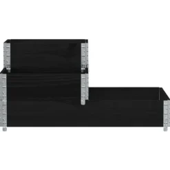 New Upphöjd rabatt med 3 nivåer i massiv furu | Färg: Svart | Storlek: 120x80 cm Planteringsbänkar
