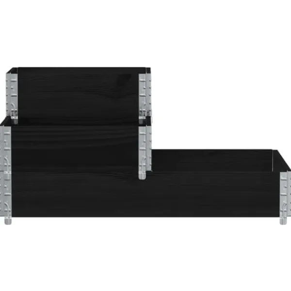 New Upphöjd rabatt med 3 nivåer i massiv furu | Färg: Svart | Storlek: 120x80 cm Planteringsbänkar