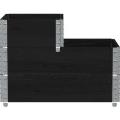 New Upphöjd rabatt med 3 nivåer i massiv furu | Färg: Svart | Storlek: 120x80 cm Planteringsbänkar