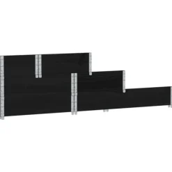 New Upphöjd rabatt med 3 nivåer i massiv furu | Färg: Svart | Storlek: 120x80 cm Planteringsbänkar