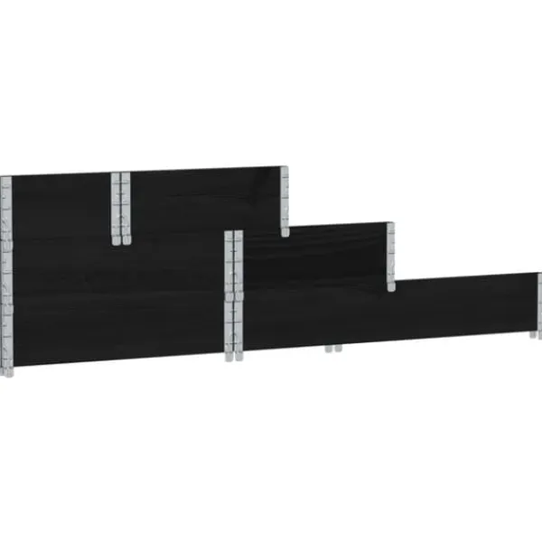New Upphöjd rabatt med 3 nivåer i massiv furu | Färg: Svart | Storlek: 120x80 cm Planteringsbänkar