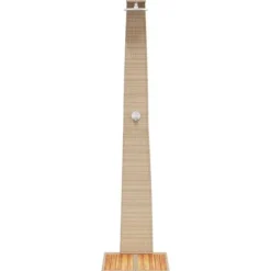Online Utedusch i konstrotting med akaciaträ - Trendig trädgårdsdusch | Färg: Beige | Storlek: 55x60x224 cm Spa & Utomhusbad