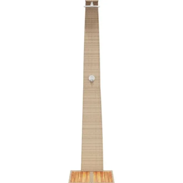 Online Utedusch i konstrotting med akaciaträ - Trendig trädgårdsdusch | Färg: Beige | Storlek: 55x60x224 cm Spa & Utomhusbad
