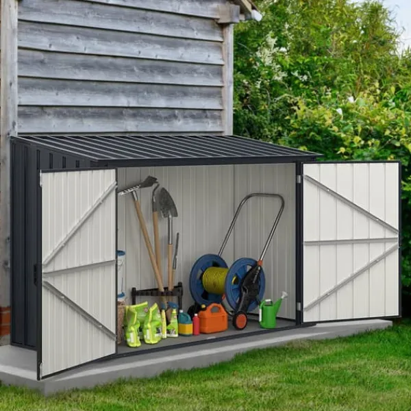 Online Uteförvarcmgsbod, 193×86×127 cm, Grå Skjul, Garage & Carports