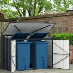 Online Uteförvarcmgsbod, 193×86×127 cm, Grå Skjul, Garage & Carports