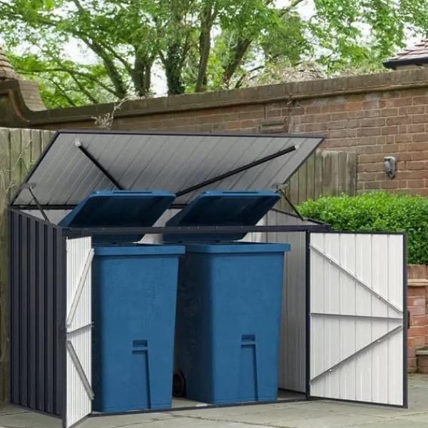 Online Uteförvarcmgsbod, 193×86×127 cm, Grå Skjul, Garage & Carports