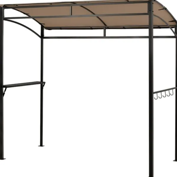 New Utegrillstak, 216x134x211 cm, Brun Valvbågar, Spaljéer, Bersåer & Pergolor