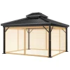 New Utomhus Gazebo Myggnät, Dragkedjestängning, Hållbar Polyester, Enkel Installation,Endast brunt nät, L360xB360xH230CM Tält & Lusthus