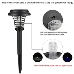 New Utomhus Solar Myggdödare Lampa Elektrisk Bug Zapper Vattentät Insektsfälla Anti Mosquito Light Trädgård Gräsmatta Myggfälla Insektsmedel & Djuravvisande Medel