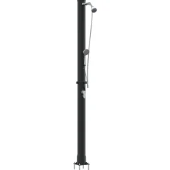 vidaXL Utomhus Solardusch Svart 217 cm PVC och Aluminium