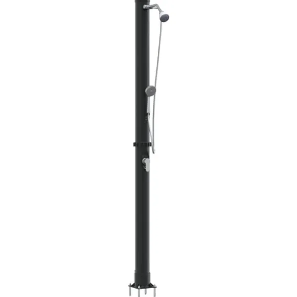 vidaXL Utomhus Solardusch Svart 217 cm PVC och Aluminium
