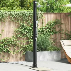 Clearance Utomhus solardusch Svart 217 cm PVC och aluminium Spa & Utomhusbad