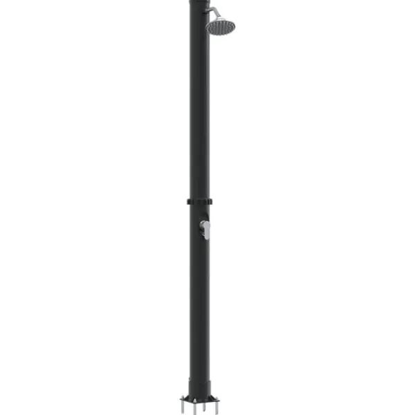 vidaXL Utomhus Solardusch Svart 217 cm PVC och Aluminium