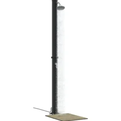 vidaXL Utomhus Solardusch Svart 217 cm PVC och Aluminium