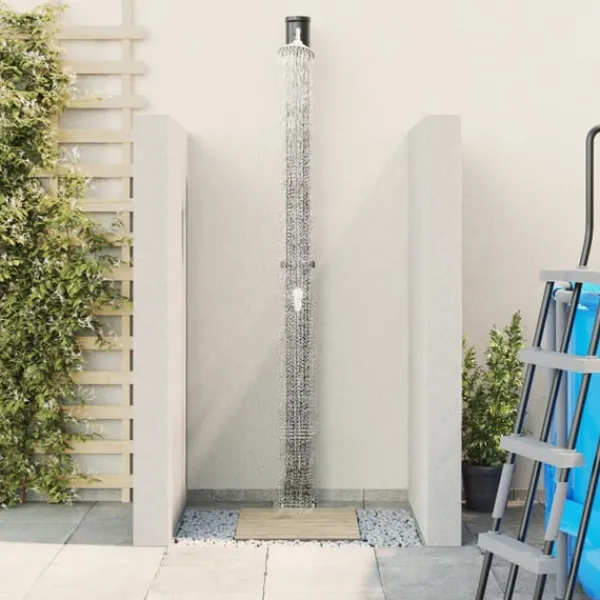 vidaXL Utomhus Solardusch Svart 217 cm PVC och Aluminium