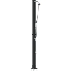 vidaXL Utomhus Solardusch Svart 217 cm PVC och Aluminium