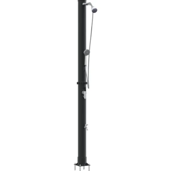 vidaXL Utomhus Solardusch Svart 217 cm PVC och Aluminium