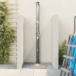 vidaXL Utomhus Solardusch Svart 217 cm PVC och Aluminium