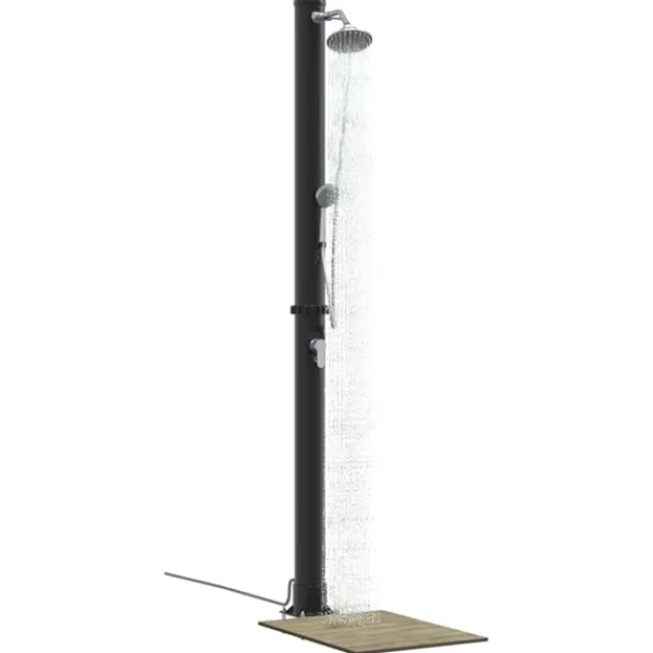 Sale Utomhus Solardusch Svart 217 cm PVC och Aluminium Spa & Utomhusbad