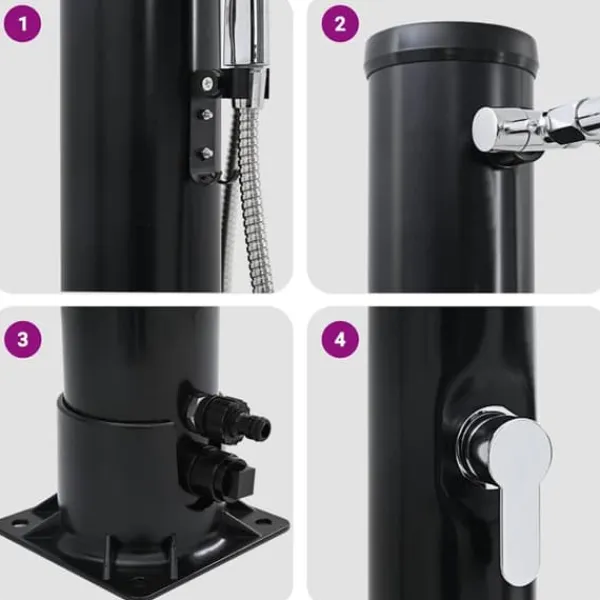 Utomhus Soldusch med Handhållet Duschhuvud | Höjd: 217 cm | Volym: 20 L
