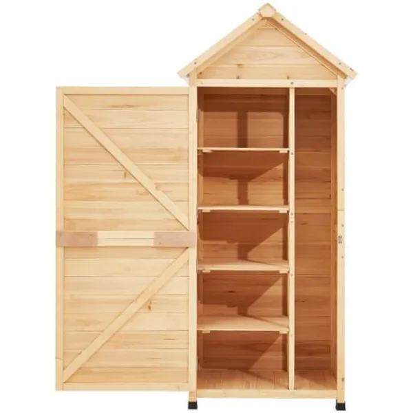 New Utomhus Trä Förvaringsskjul, Vattentät Trädgårdsredskapsbod, Hållbar Kvalitet, Skydd för Redskap, Idealisk för Trädgården Skjul, Garage & Carports