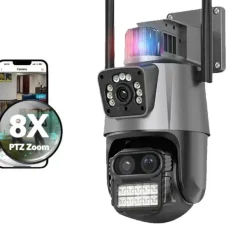 Utomhuskamera, 6K-upplösning, IP66 vattentålig,12MP WIFI PTZ Kamera, EU Kontakt