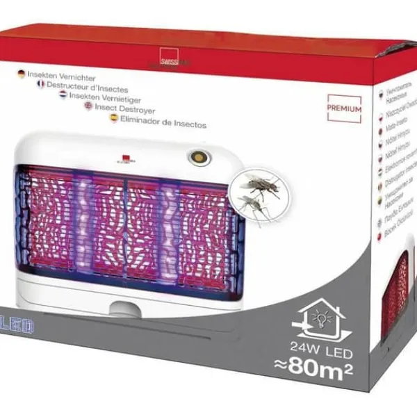 Clearance UV-insektsdödare 24 W Swissinno 1 246 001 (l x H x P) 300 x 265 x 100 mm vit, röd 1 st Insektsmedel & Djuravvisande Medel