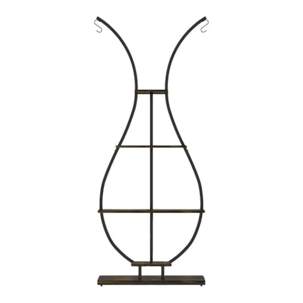 Vasformad växtställning, fem nivåer, dekorativ design,svart