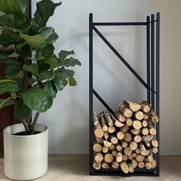Vastbo Vedställ svart smide 49x114cm