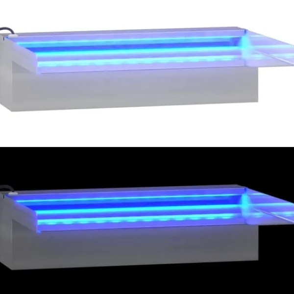 Vattenfall med RGB LED i rostfritt stål - Dekorativt vattenspel | Storlek: 30 cm
