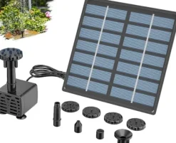 Vattenfontän med solceller och 6 sprinklerhuvuden Munstycken-Sol Fontänpump Fontäner & Dammar
