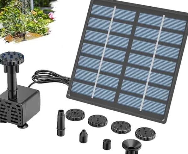 Vattenfontän med solceller och 6 sprinklerhuvuden Munstycken-Sol Fontänpump Fontäner & Dammar