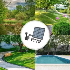 Vattenfontän med solceller och 6 sprinklerhuvuden Munstycken-Sol Fontänpump Fontäner & Dammar