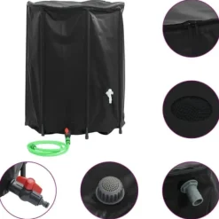 New Vattentank med kran vikbar 750 L PVC Regntunnor