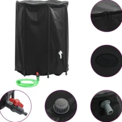 vidaXL Vattentank med kran vikbar 1350 L PVC