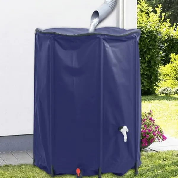 vidaXL Vattentank med kran vikbar 1350 L PVC