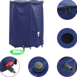 vidaXL Vattentank med kran vikbar 1350 L PVC