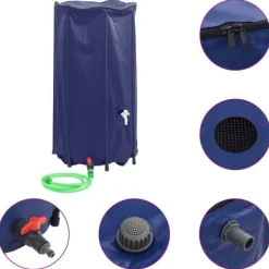 vidaXL Vattentank med kran vikbar 250 L PVC