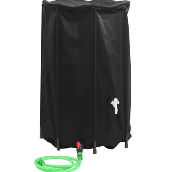 vidaXL Vattentank med kran vikbar 500 L PVC