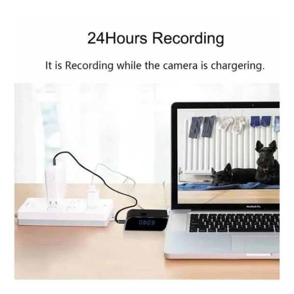 Väckarklocka med Full HD 4K infraröd spionkamera och rörelsedetektering Säkerhetsmonitorer & Videokameror