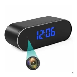 Sale Väckarklocka med full HD 1080P spionkamera Wifi nattsyn svart Säkerhetsmonitorer & Videokameror