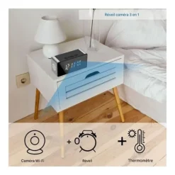 Väckarklocka Spionkamera Full HD 4K WiFi Nattvision Temperatur