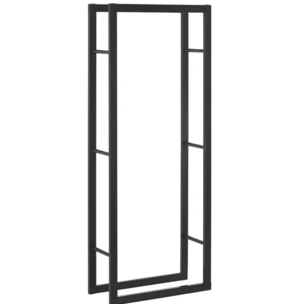Best Vedförvaring vedställ 50x150x25cm stål svart Tillbehör Till Vedeldade Kaminer & Öppna Spisar