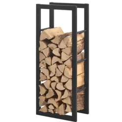 [en.casa] Vedförvaring vedställ 40x100x25cm stål svart