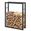 Online Vedförvaring vedställ 80x100x25cm stål svart Tillbehör Till Vedeldade Kaminer & Öppna Spisar