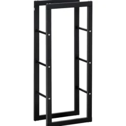 Clearance Vedhållare 40×25×100 cm, stål, upp till 100 kg, svart Tillbehör Till Vedeldade Kaminer & Öppna Spisar